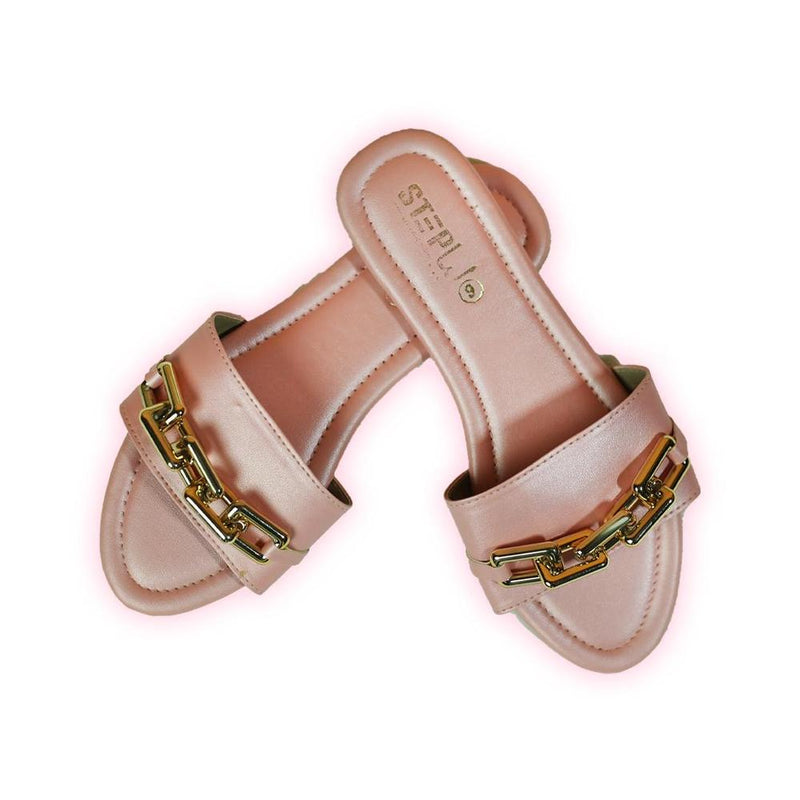 STYLEORIA SKY Women's Rexine Plain Buckle Flats, Purple