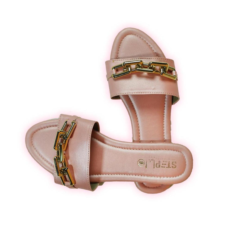 STYLEORIA SKY Women's Rexine Plain Buckle Flats, Purple