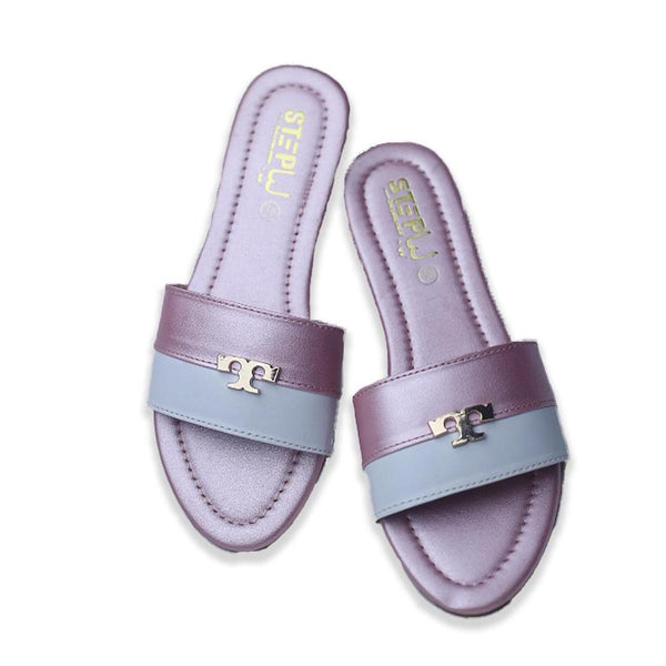 STYLEORIA SKY Women's Rexine Pink & Plain Flats Brown Vibes Tori Plain Slippers