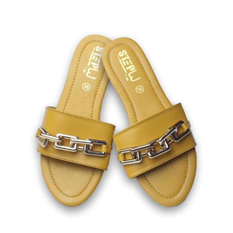 STYLEORIA SKY Women's Rexine Plain Buckle Flats, Purple