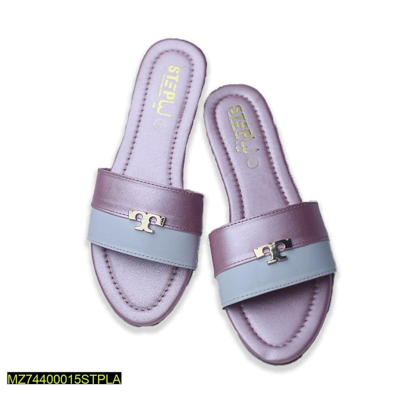 STYLEORIA SKY Women's Rexine Pink & Plain Flats Brown Vibes Tori Plain Slippers